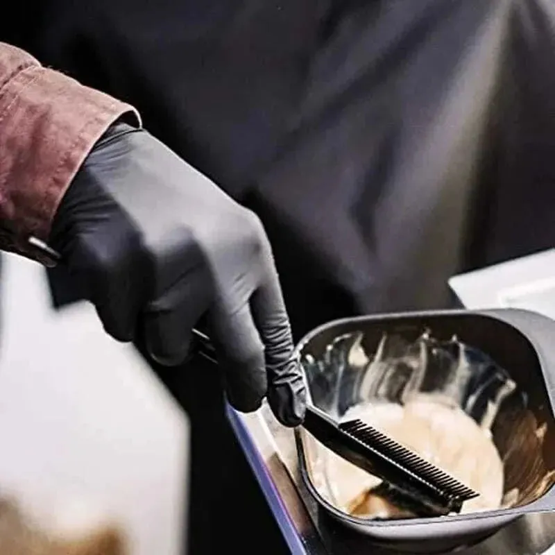 Black Nitrile Gloves Disposable Thickened Waterproof for Cleaning Hairdressing Dishwashing Tattoo - 100/50/20PCS Sizes S/M/L/XL