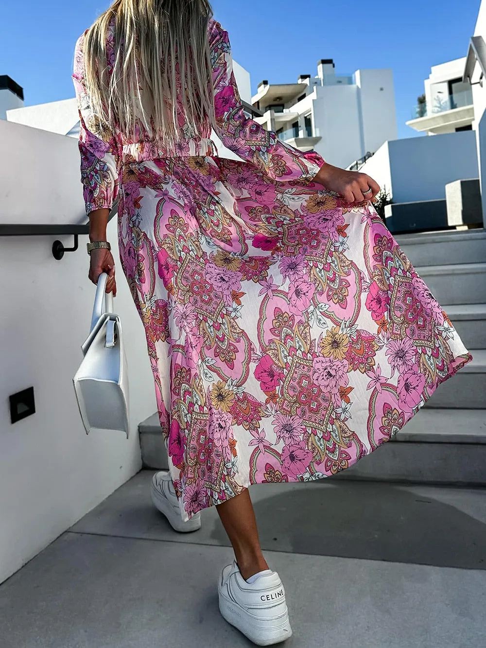 Florence Printed Dress with Belt