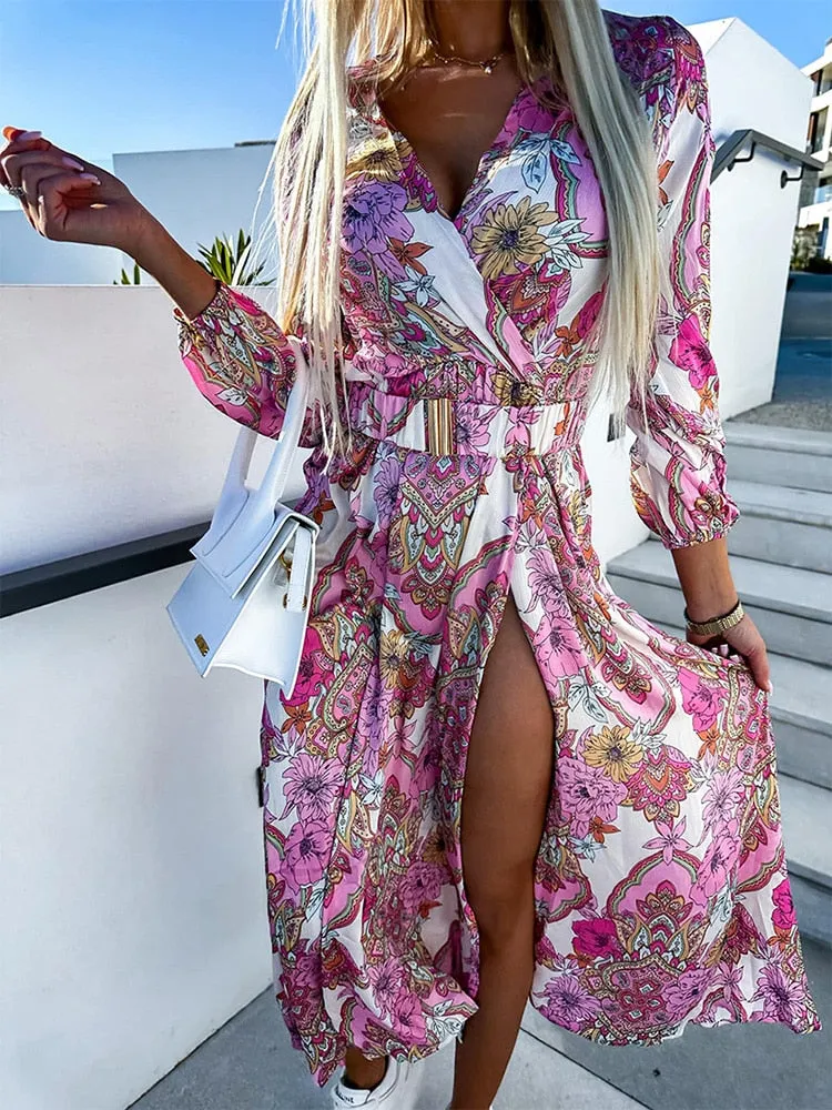 Florence Printed Dress with Belt