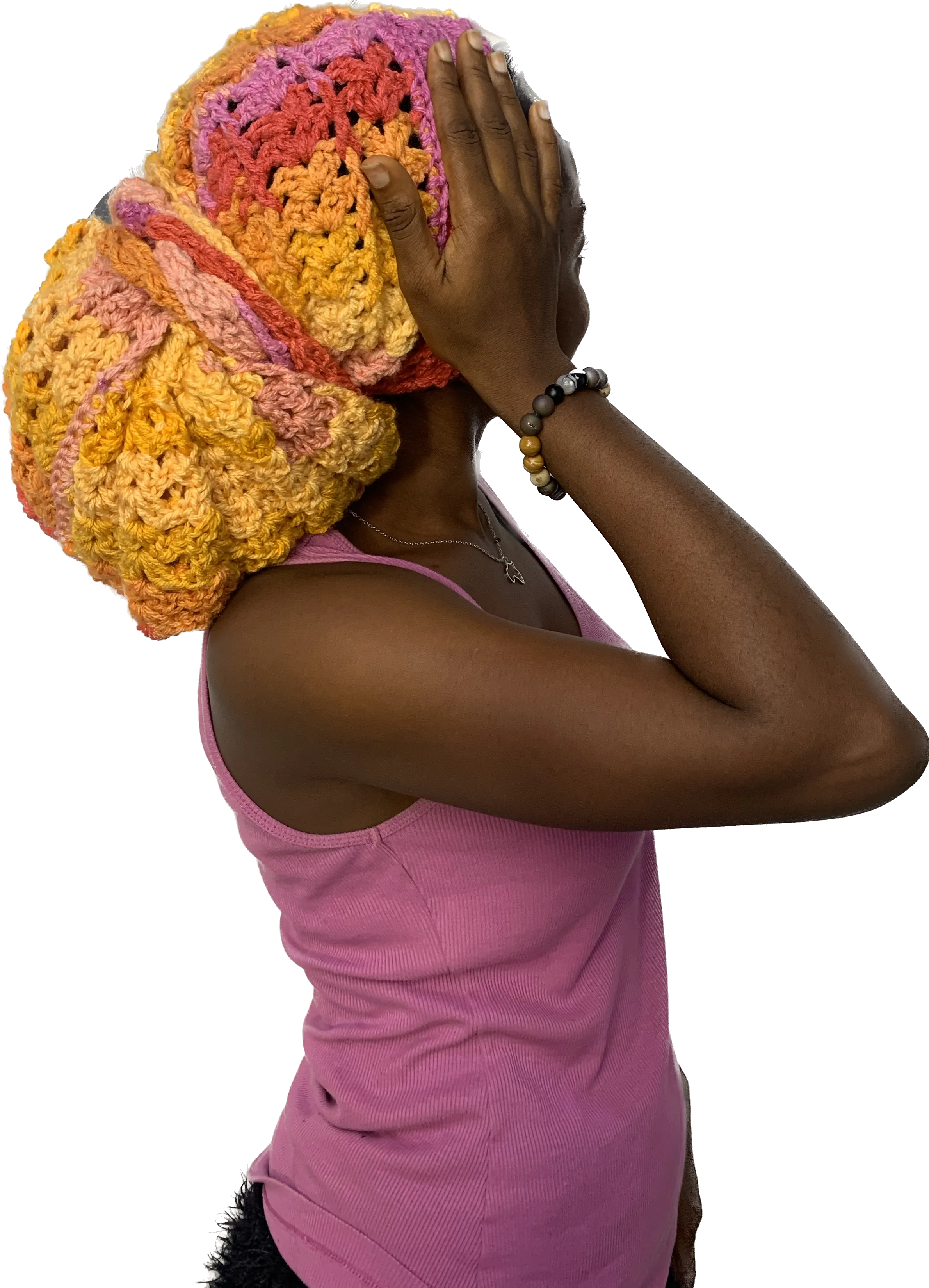'Gèlè' Crochet Durag in bright yellow shades