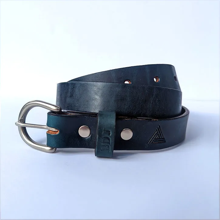 Navy Leather Belt